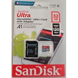 Karta Micro SD 32GB-120MB/s A1 Cl.10 + Adapter SanDisc