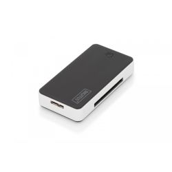Digitus Czytnik kart 6-portowy USB 3.0 SuperSpeed, All-in-one, Czarno-srebrny